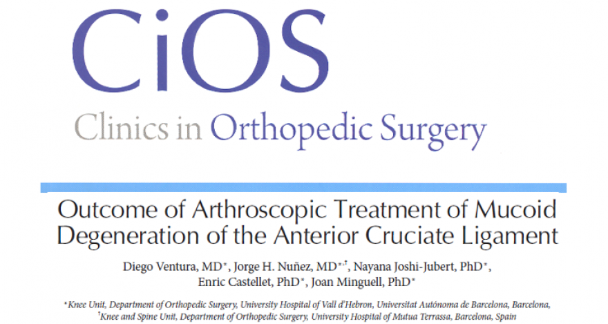 Novetats en el tractament de la degeneració mucoide del lligament creuat anterior