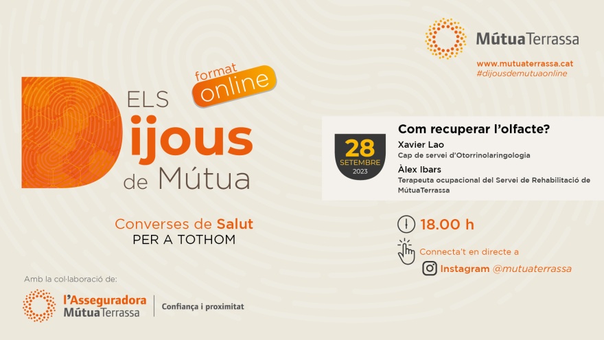 Represa del cicle “Dijous de Mútua” amb un conversa sobre la recuperació de l’olfacte