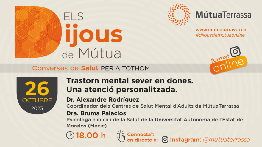 El trastorn mental sever en dones centrarà la propera conversa del cicle