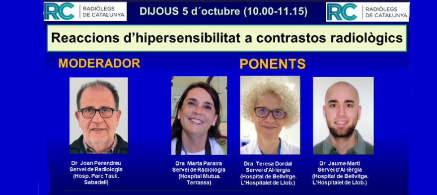 La Dra. Marta Paraira intervé a la sessió Reaccions d’hipersensibilitat a contrastos radiològics